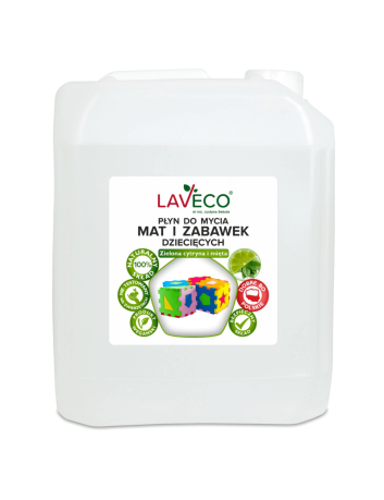 Naturalny płyn do czyszczenia mat i zabawek dziecięcych - 5 l - zielona cytryna i mięta