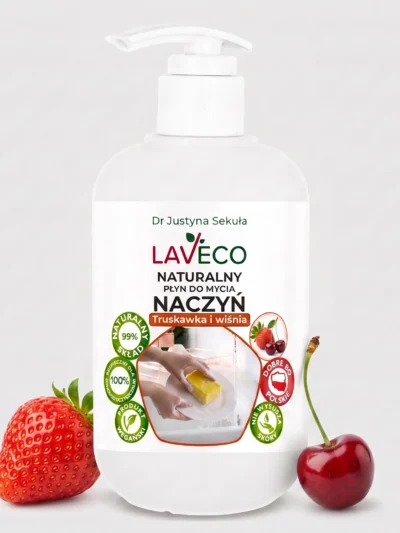 Naturalny płyn do mycia naczyń - Truskawka i wiśnia